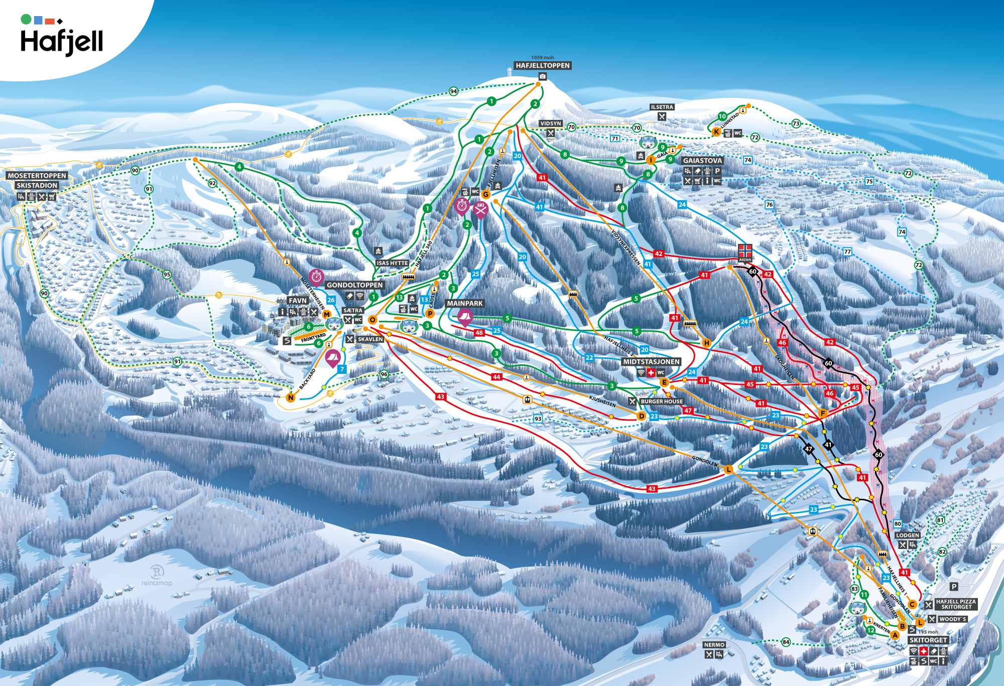 Løypekart Hafjell 2024