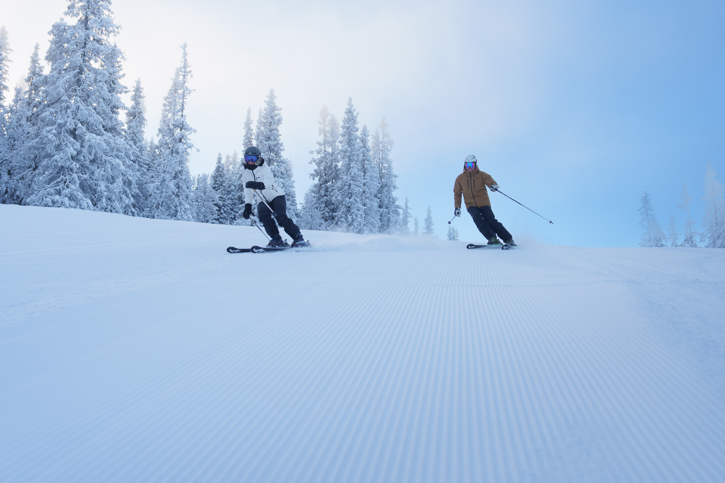 Kjærestepar ski
