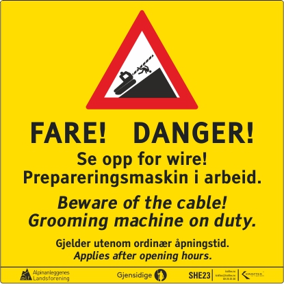 Fareskilt.