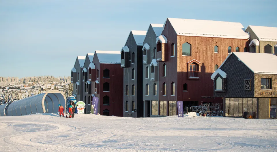 En gruppe bygninger i Hafjell