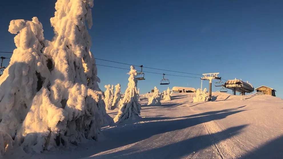 Vinterstemning i Kvitfjell Alpinanlegg.