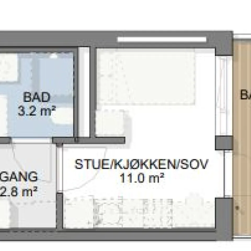 Mosetertoppen Skistadion - 1-roms leilighet