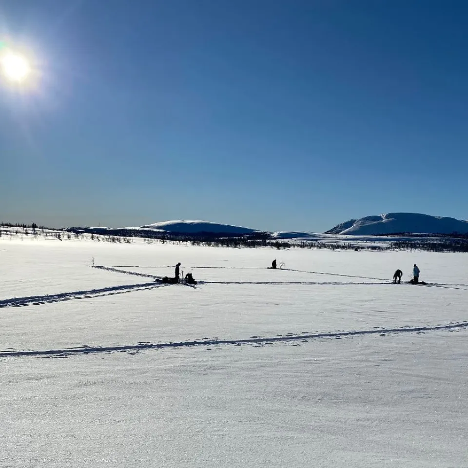 Eisfischen mit einem Guide