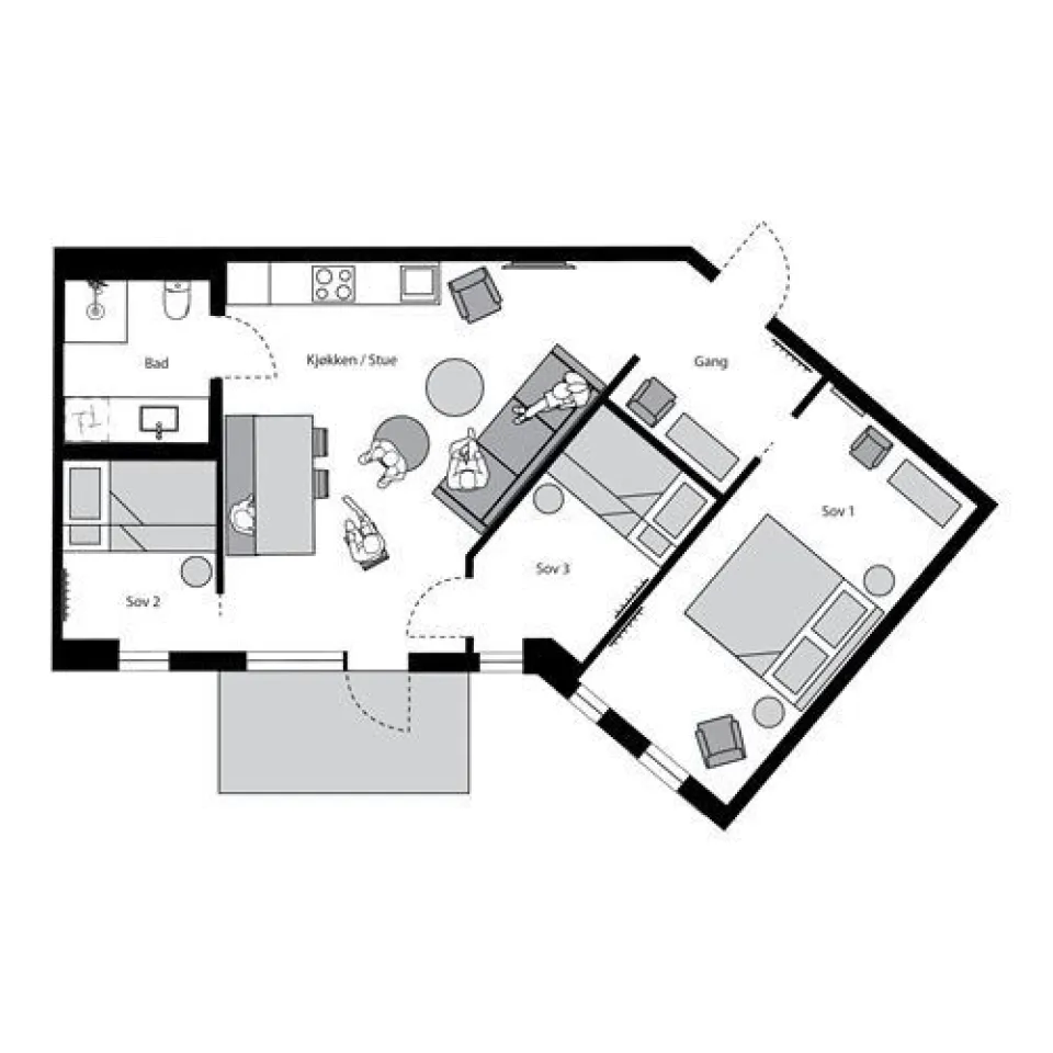 YTTERSVINGEN COMFORT MED BALKONG C3.4