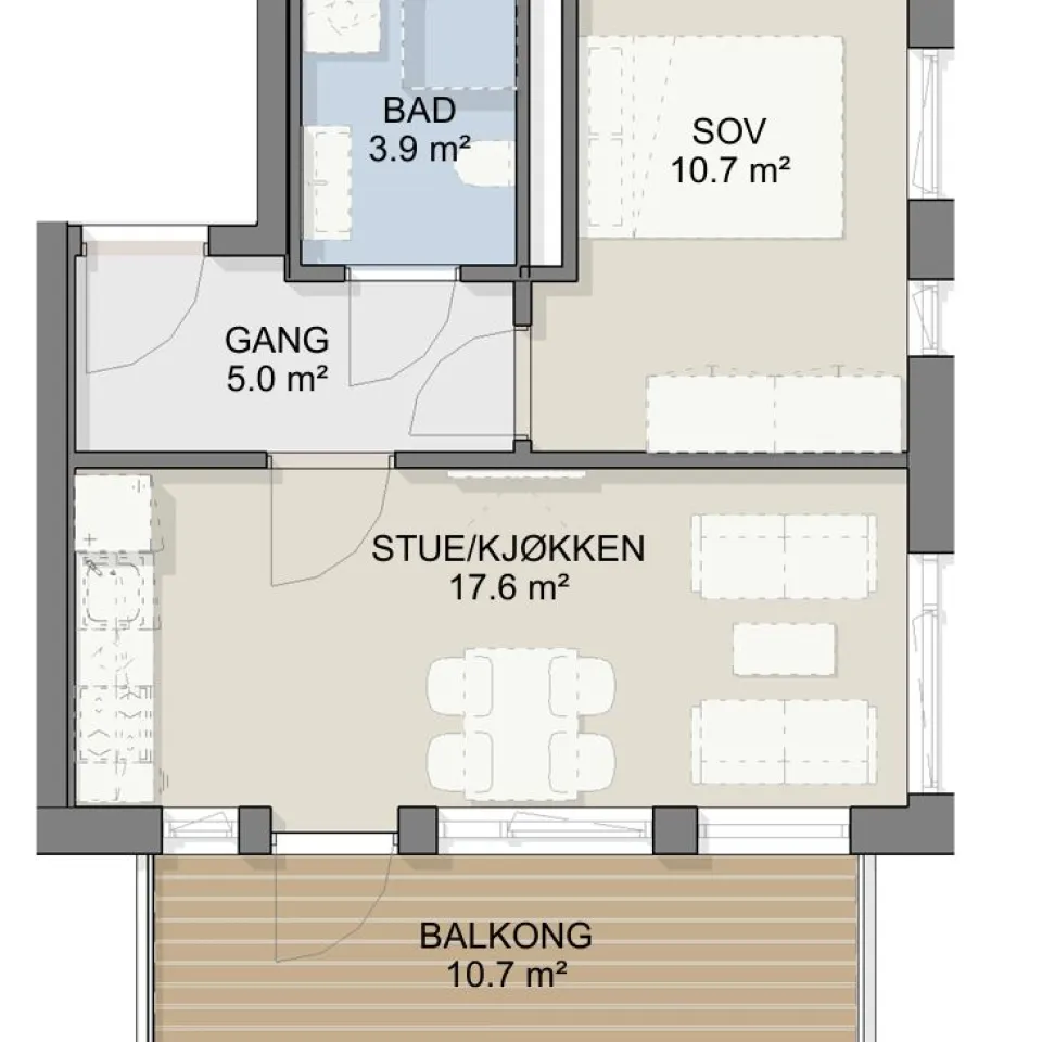 Mosetertoppen Skistadion - 2-roms leilighet+