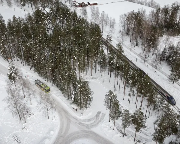 Hafjellbussen og SJ Tog