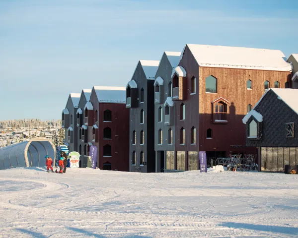 En gruppe bygninger i Hafjell