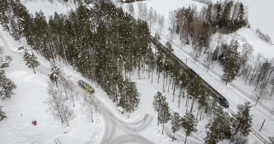 Hafjellbussen og SJ Tog