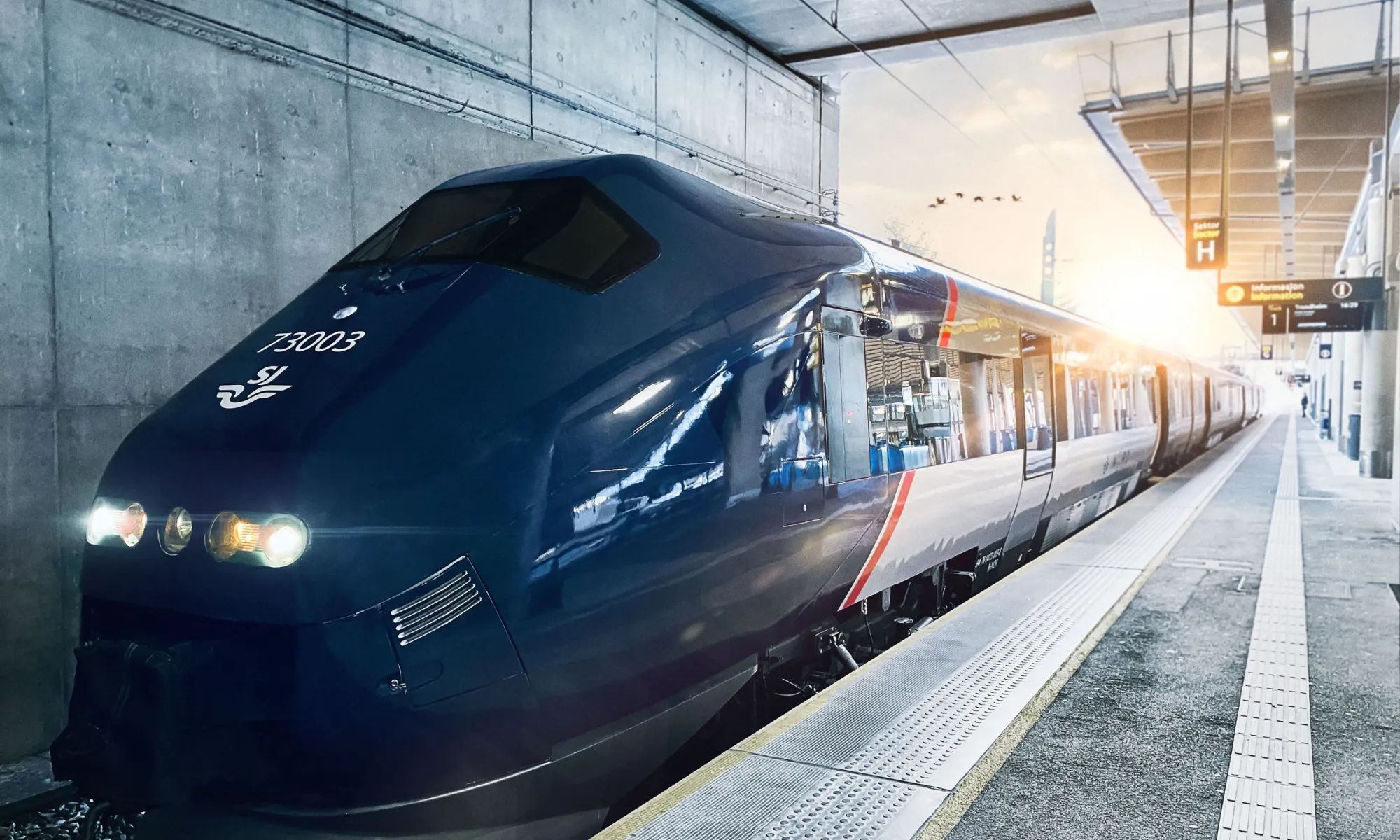 Tog fra Oslo S til Kvitfjell stasjon. Foto: SJ Norge.