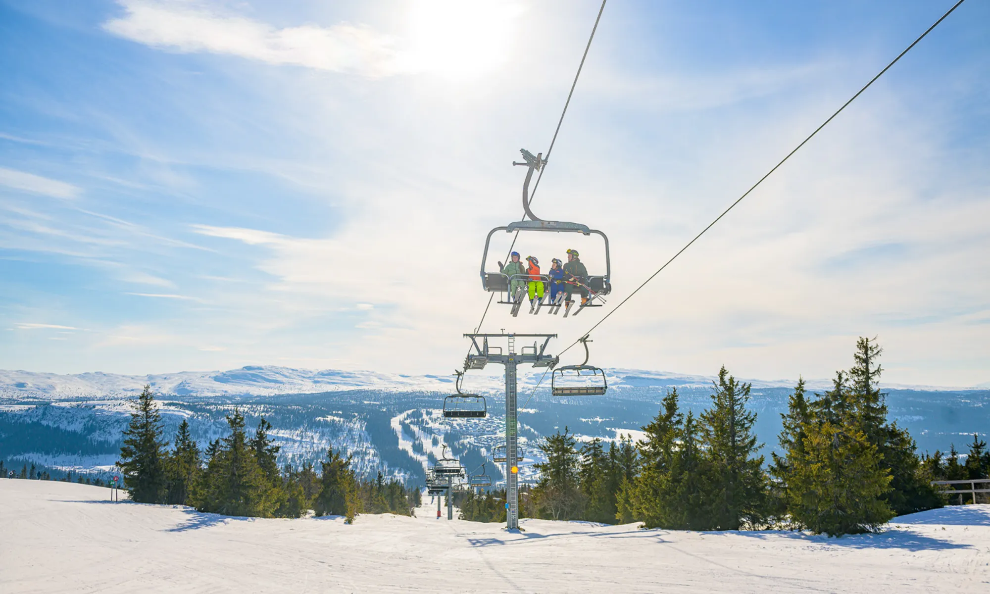 Vinter på sitt beste i Kvitfjell Alpinanlegg.